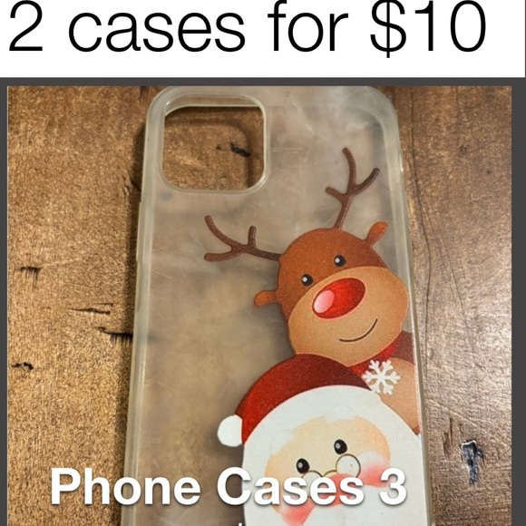 Christmas Santa and Reindeer Phone Case - Picture 1 of 4
